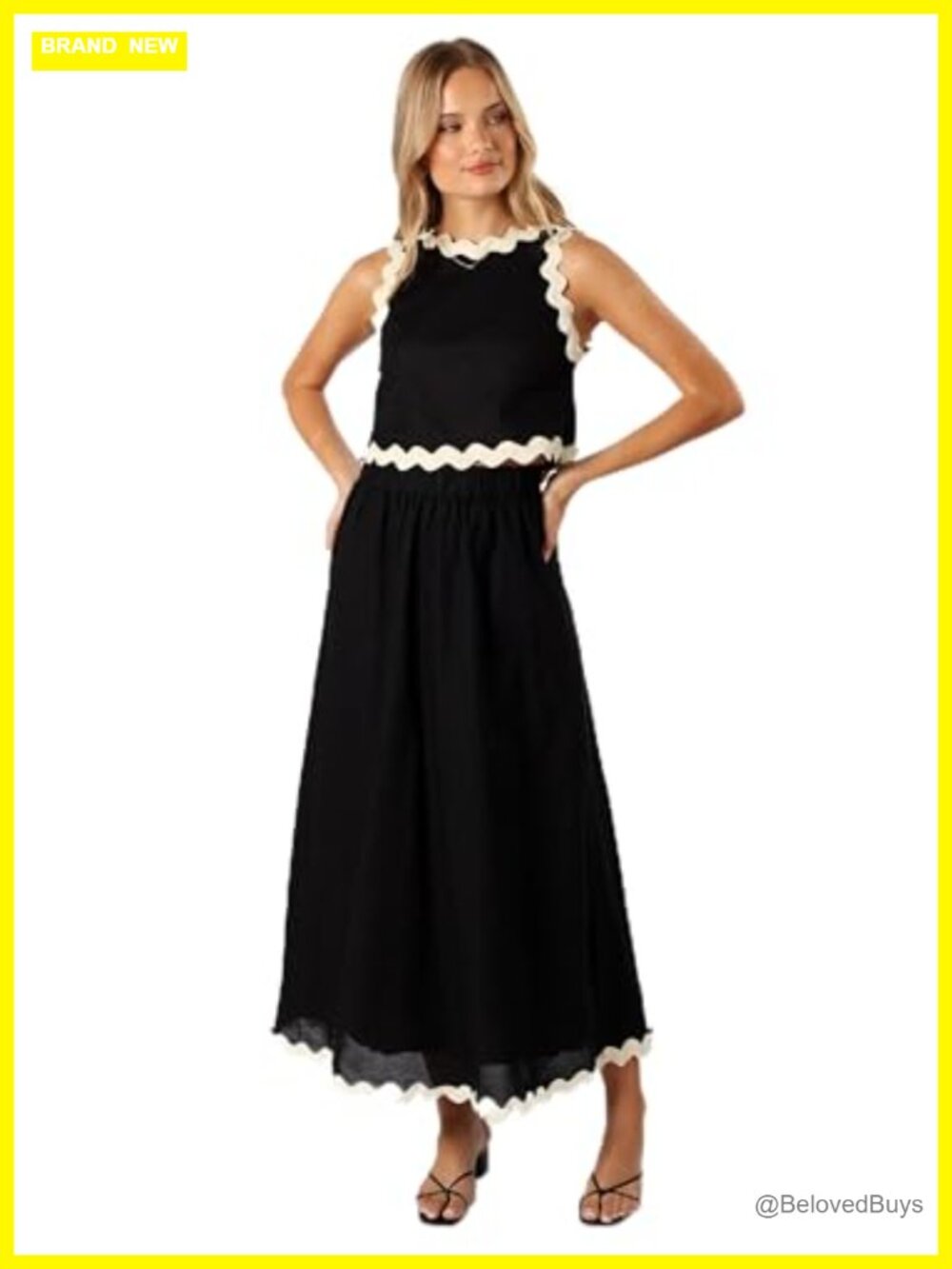 Petal & Pup Chrissy Two Piece Set Round Neck High Waisted Sleeveless Midi